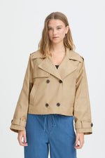 Gabardina Corta Cruzada Camel