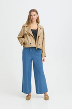 Gabardina Corta Cruzada Camel