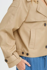 Gabardina Corta Cruzada Camel