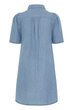 Vestido Camisero Denim de Manga Corta