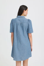 Vestido Camisero Denim de Manga Corta