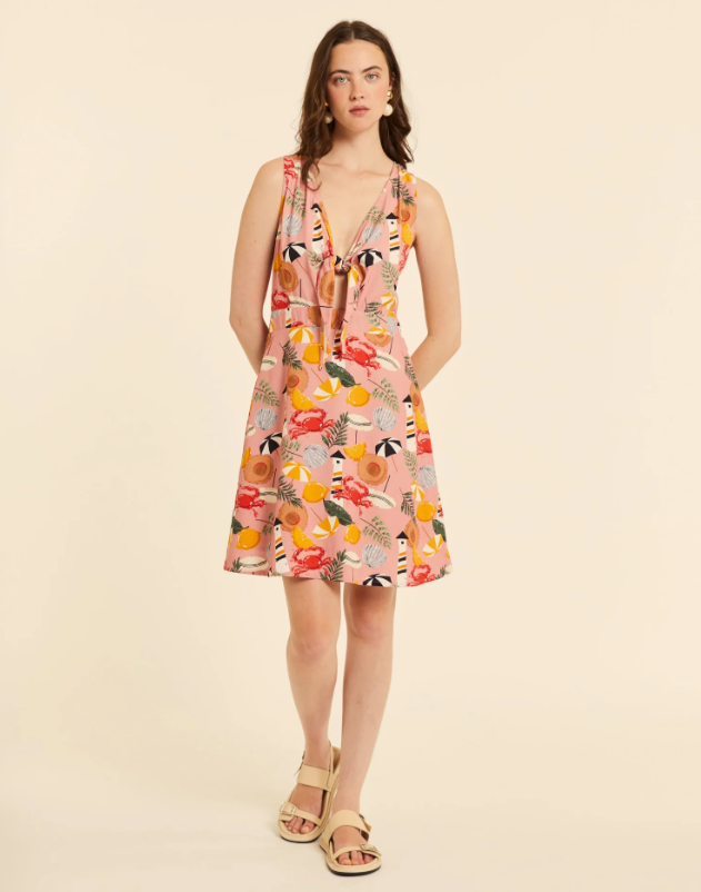 Vestido Corto Estampado Marítimo