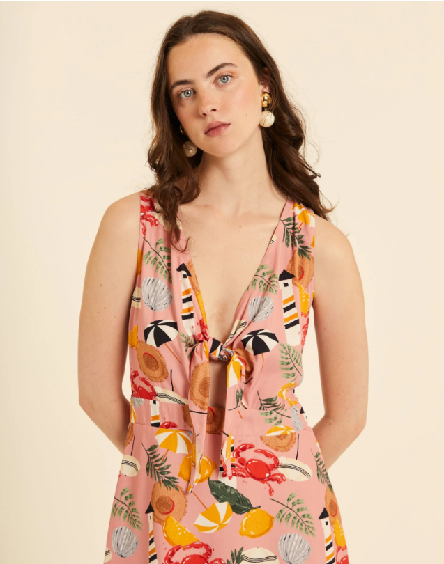 Vestido Corto Estampado Marítimo
