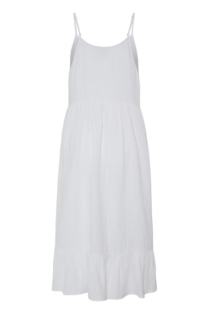 Vestido de tirantes en bambula con volante