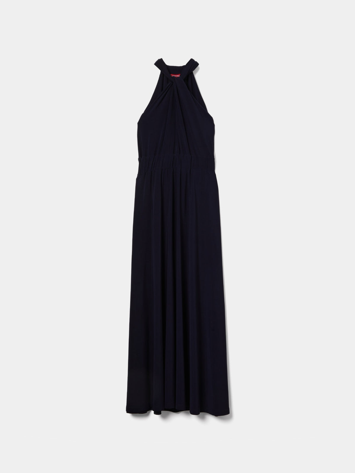 Vestido Escote Halter Largo Azul Marino