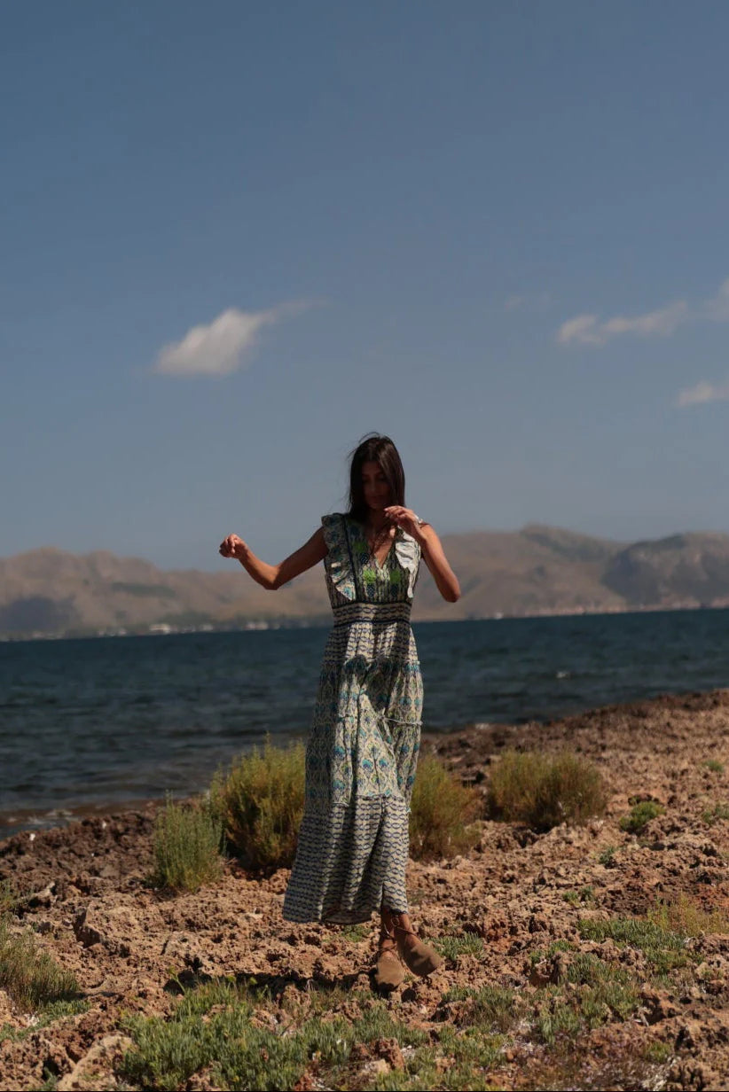 Vestido Largo Estampado Boho