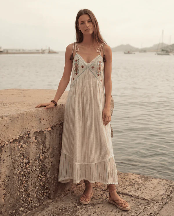 Vestido Tirantes Algodón Rayas