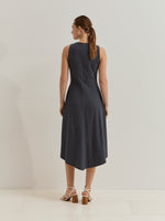 Vestido Midi Circular de Algodón con Rayas Geométricas