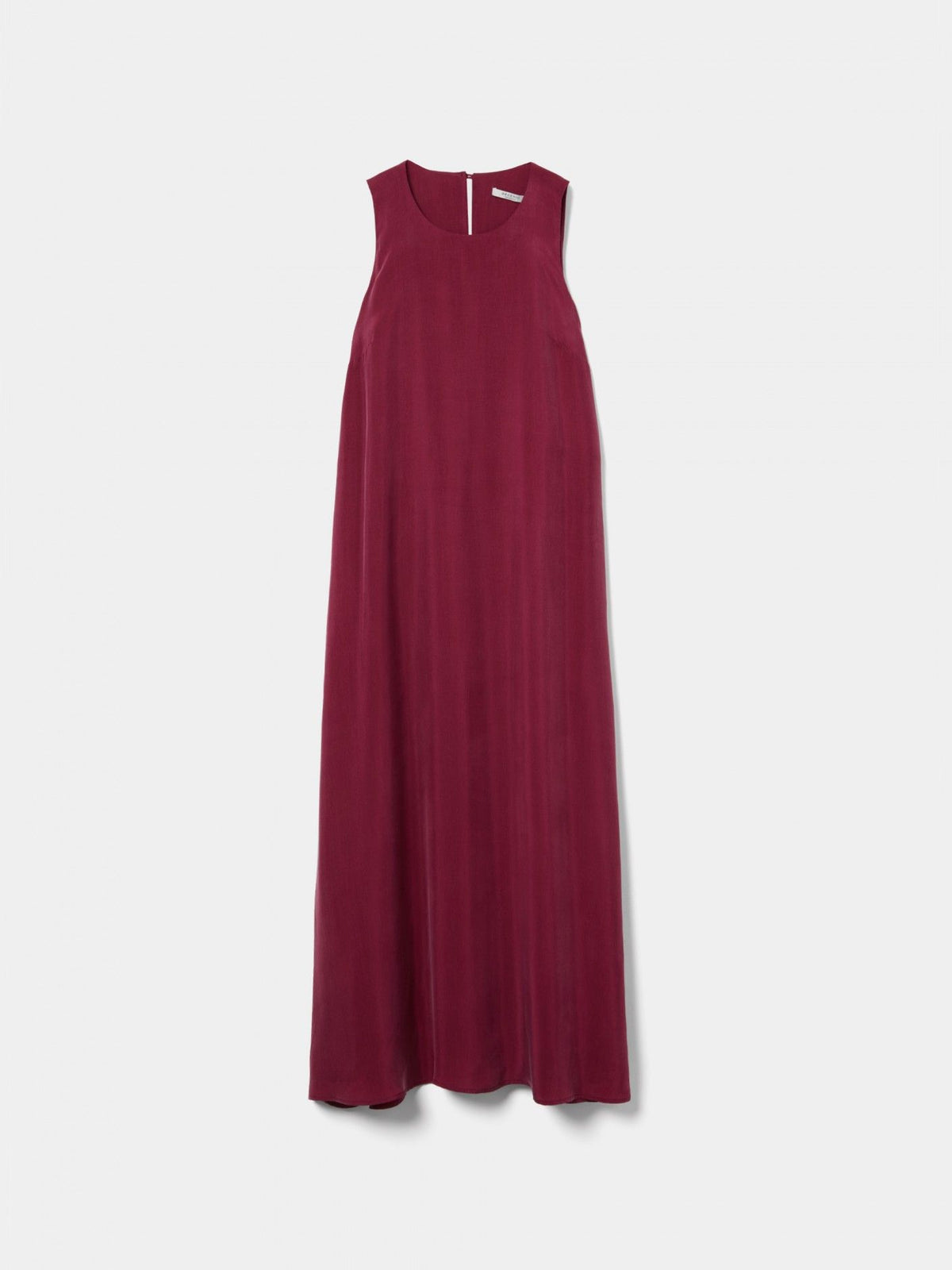 Vestido Midi Fluido con Escote Redondo