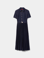 Vestido Denim Midi Plisado