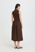 Vestido Polo Combinado Marrón Chocolate