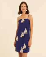 Vestido de Tirantes con Bordados de Barcos