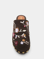 Zueco Ante con Estampado Floral