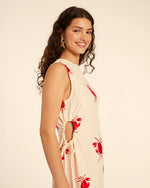 Vestido Con Bordado de Cangrejos