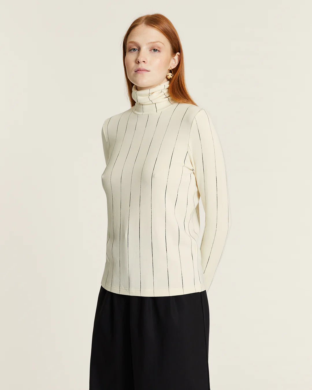 Top Cuello Alto Microrayas