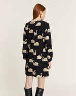 Vestido Corto Bordado Cisnes