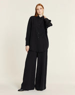 Camisa Larga Tencel Negra