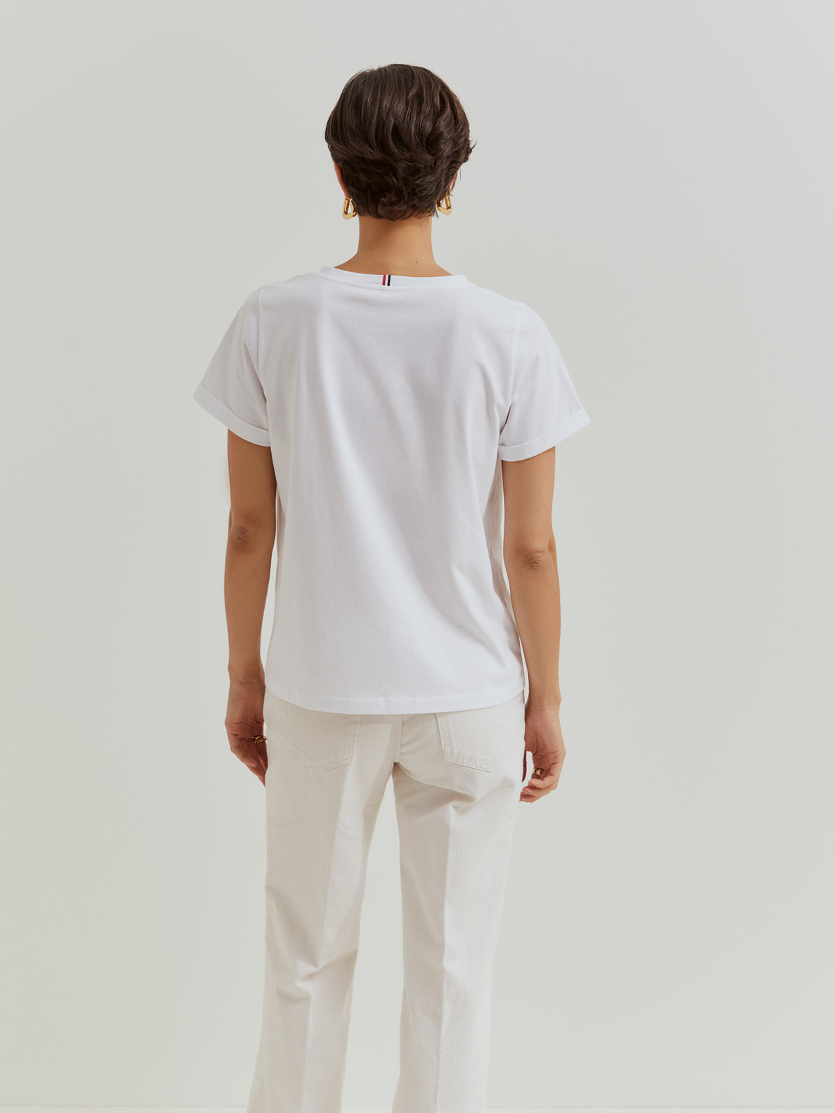 Camiseta Algodón con Bordado