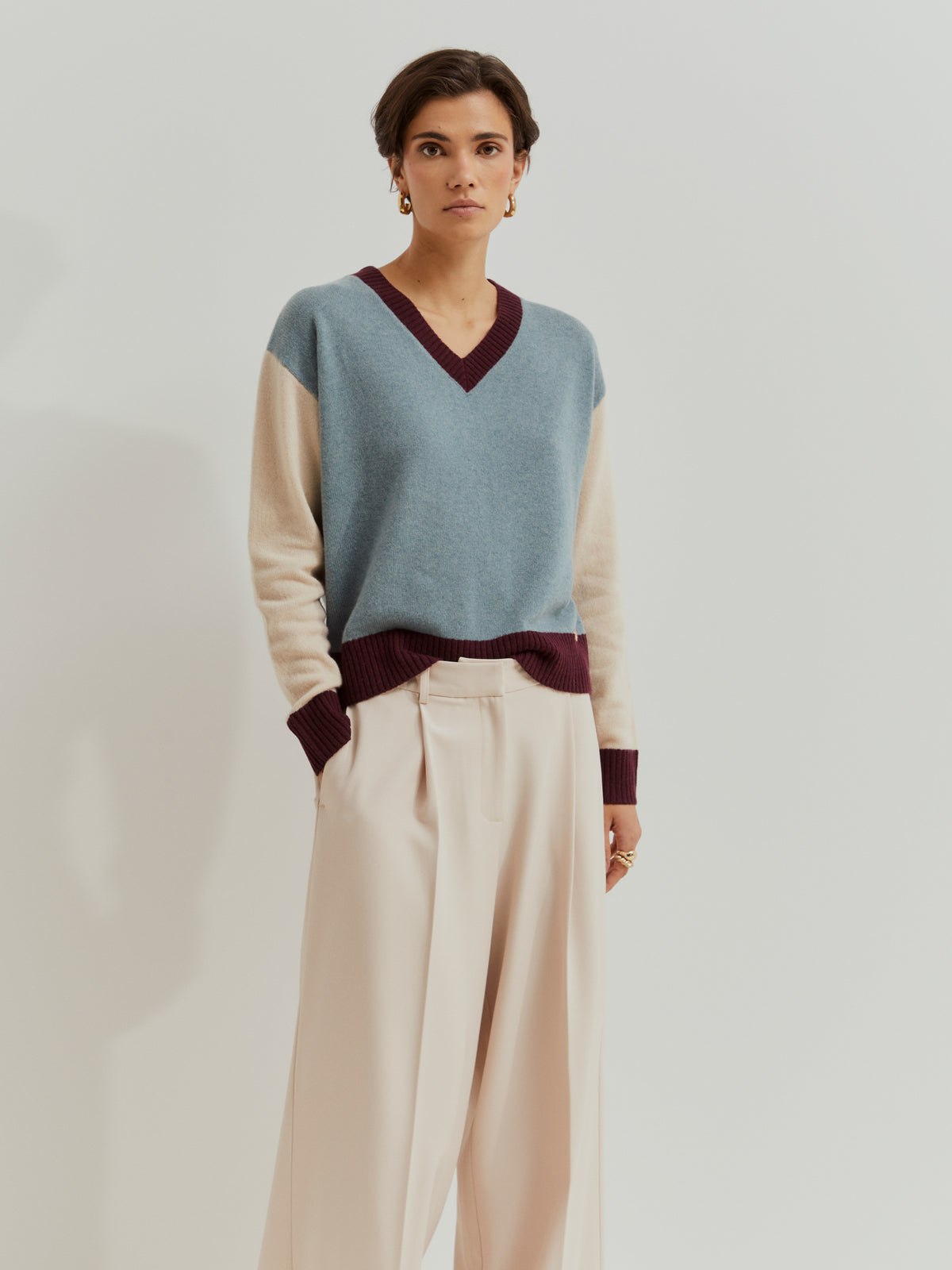 Suéter de Lana Tricolor