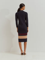 Vestido Largo de Punto Escote Pico