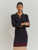 Vestido Largo de Punto Escote Pico