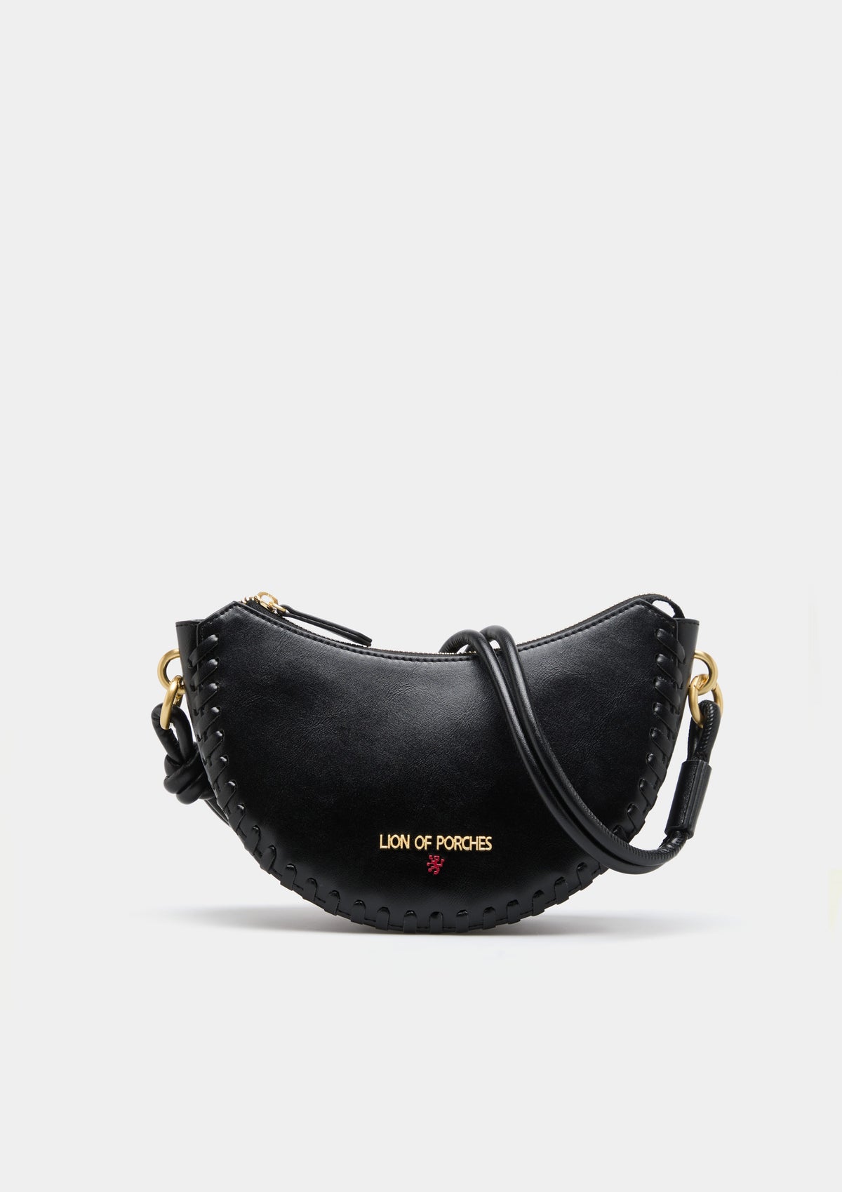 Bolso bandolera elegante con forma de media luna, detalle trenzado y asas extraíbles. Diseño sofisticado para un estilo moderno y refinado.
