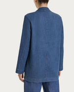 Blazer Oversize Light Denim con Cuello de Solapa