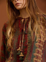 BLUSA ALGODON CON ESTAMPADO ETNICO
