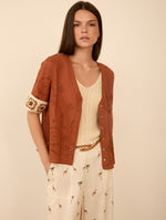 Blusa Algodón con Bordado y Detalle Crochet