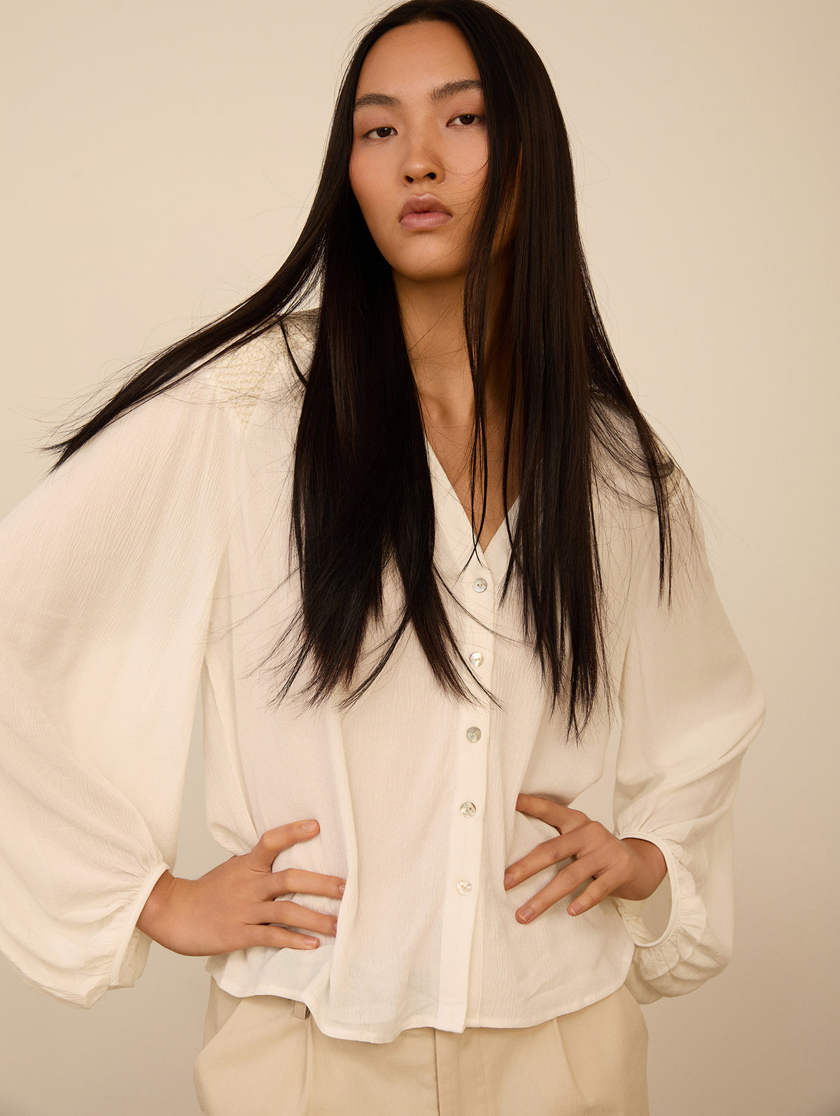 Blusa Smock Contraste