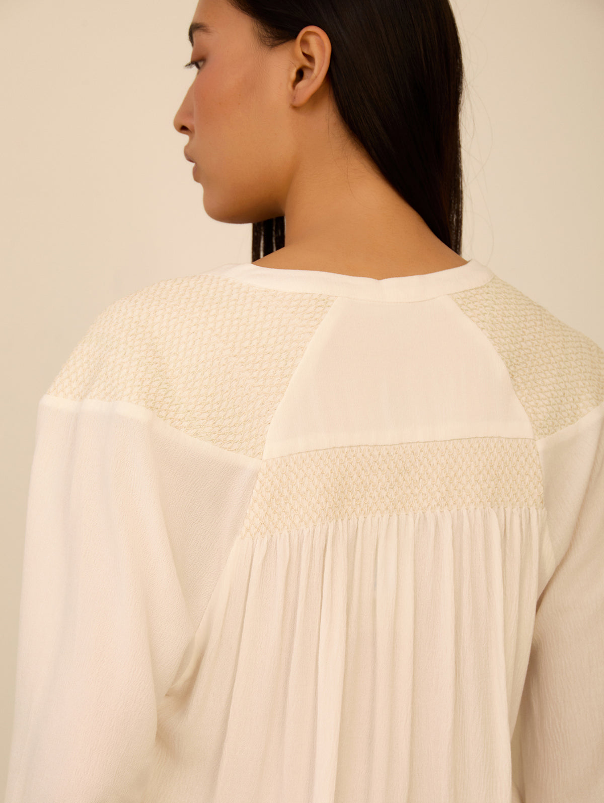 Blusa Smock Contraste