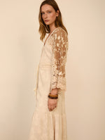Kaftan-vestido con jacquard floral