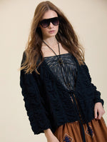 CARDIGAN DE PUNTO EFECTO FRUNCIDO