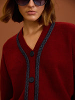 CARDIGAN PUNTO CON VIVO TRENZADO