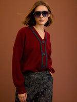 CARDIGAN PUNTO CON VIVO TRENZADO