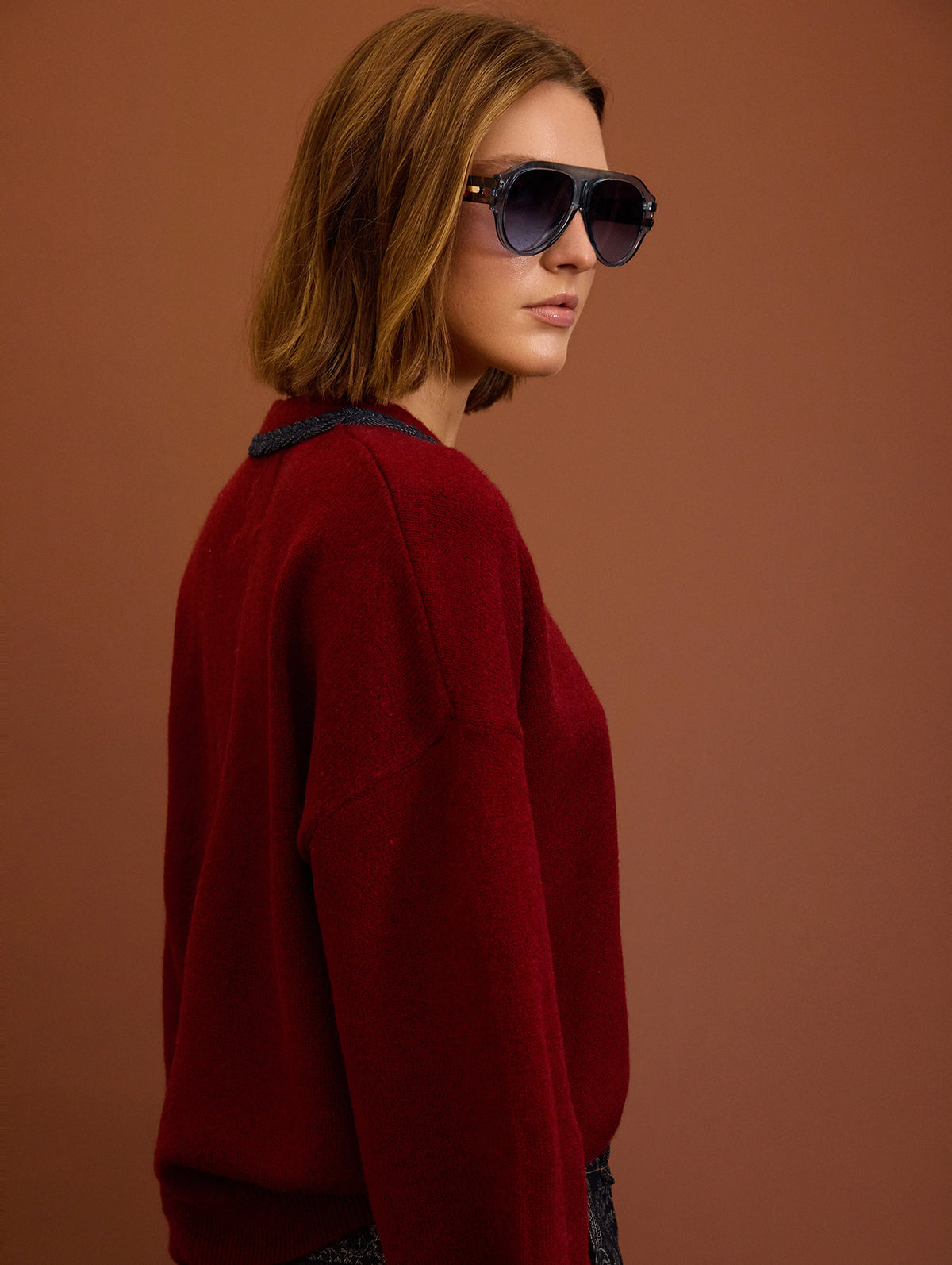 CARDIGAN PUNTO CON VIVO TRENZADO