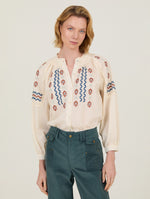 Blusa Algodón Cuello Puntilla