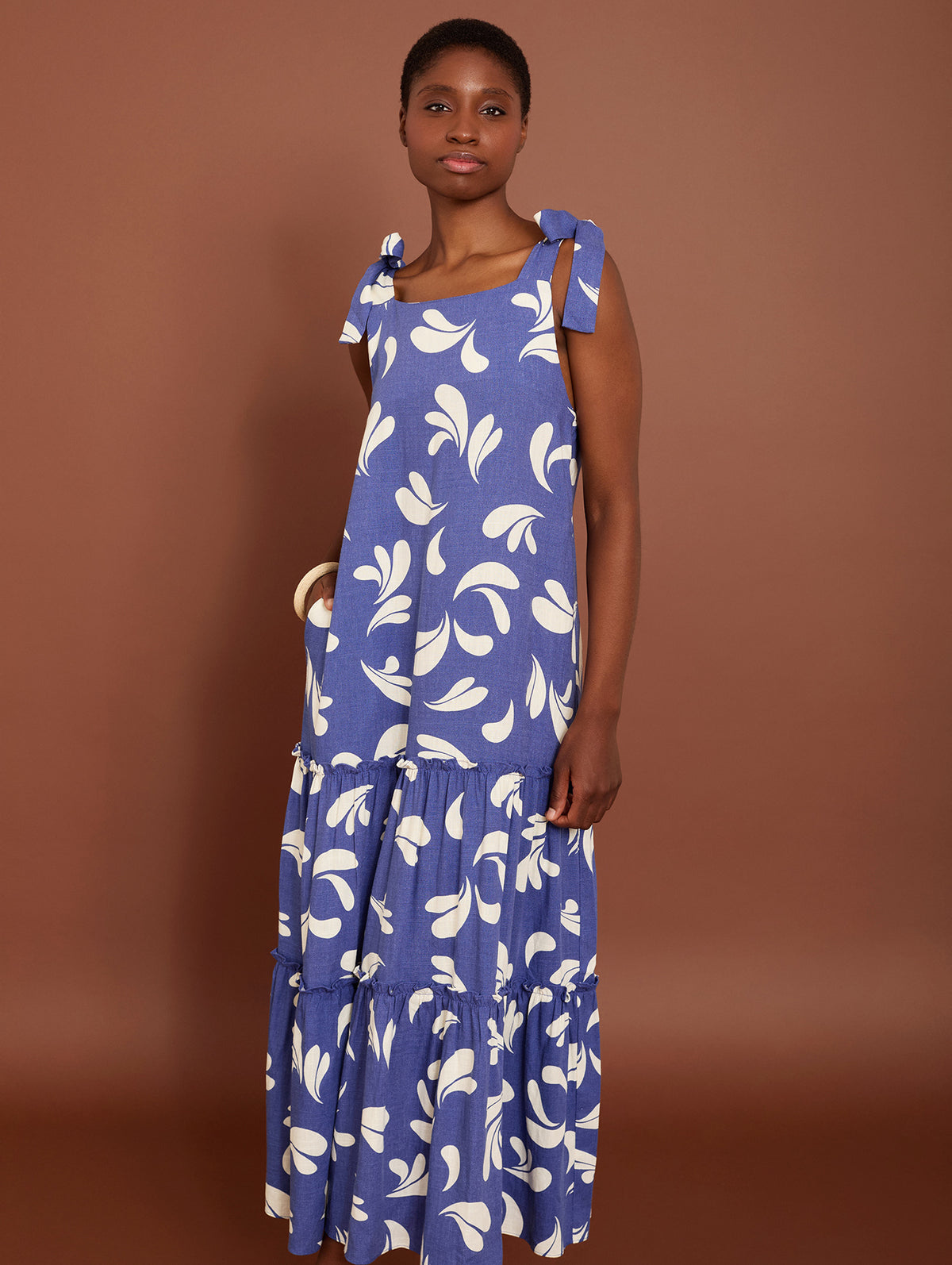 Vestido Largo Estampado Gotas
