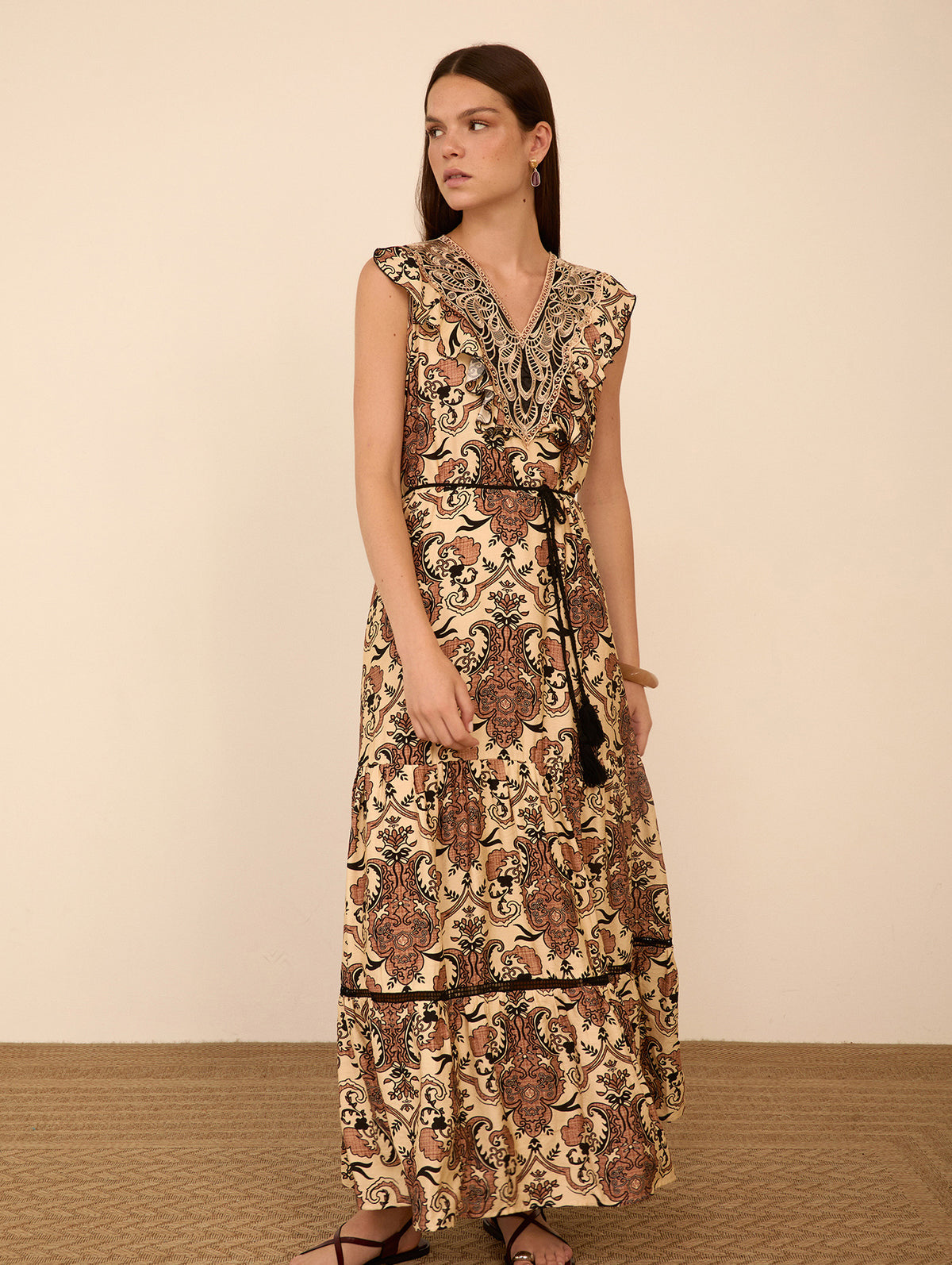 Vestido Largo Estampado Paisley