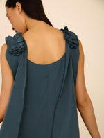 Vestido Largo Tirantes y Volantes en Hombros