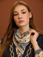 PAÑUELO CON ESTAMPADO CACHEMIR AZUL