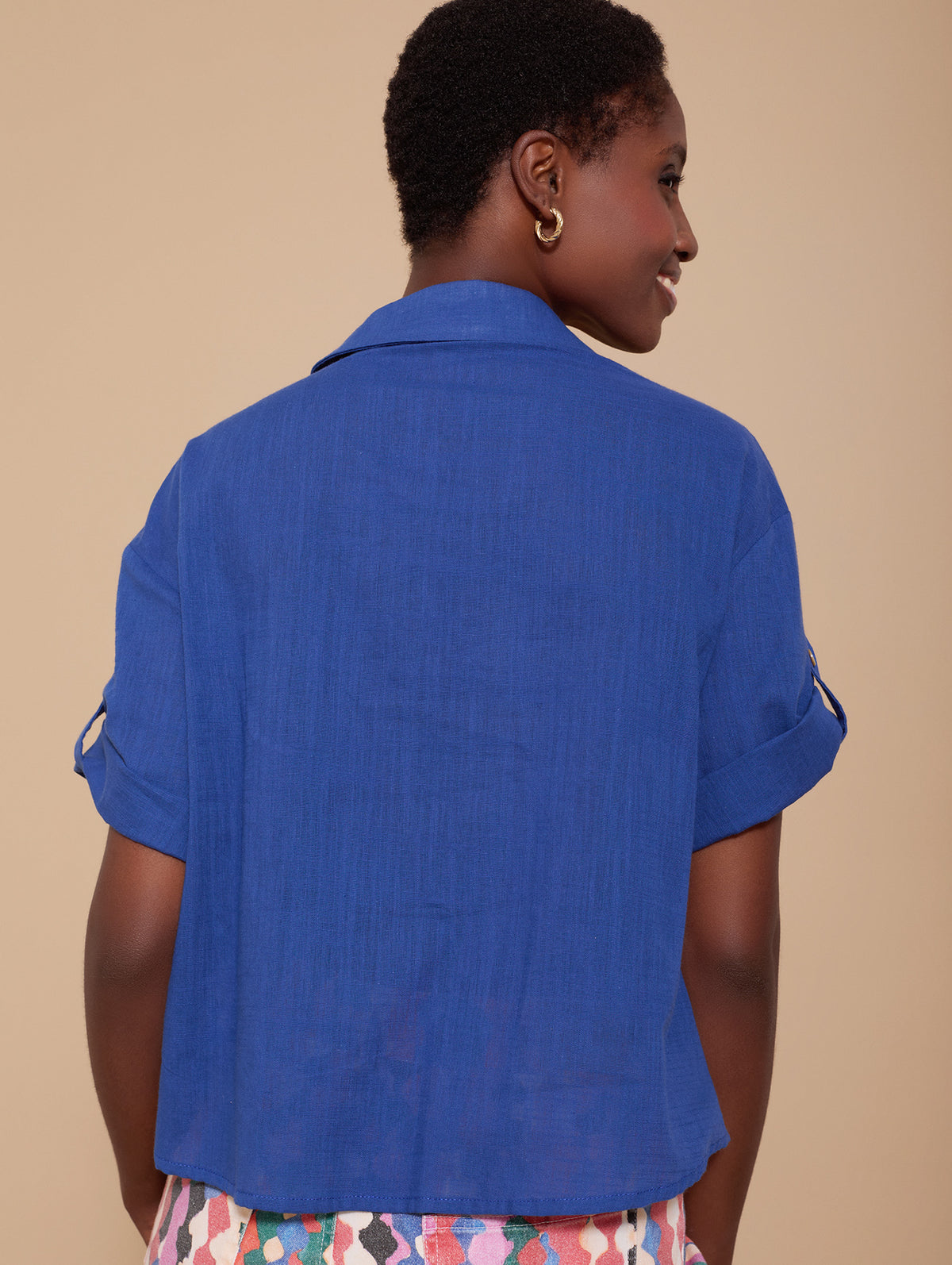 Camisa Algodón con Bordado a Contraste