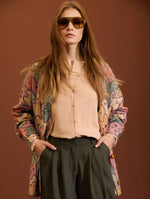 PANTALON PLAZZO PLISADO CON LUREX
