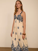 Vestido Largo Estampado con Tirantes
