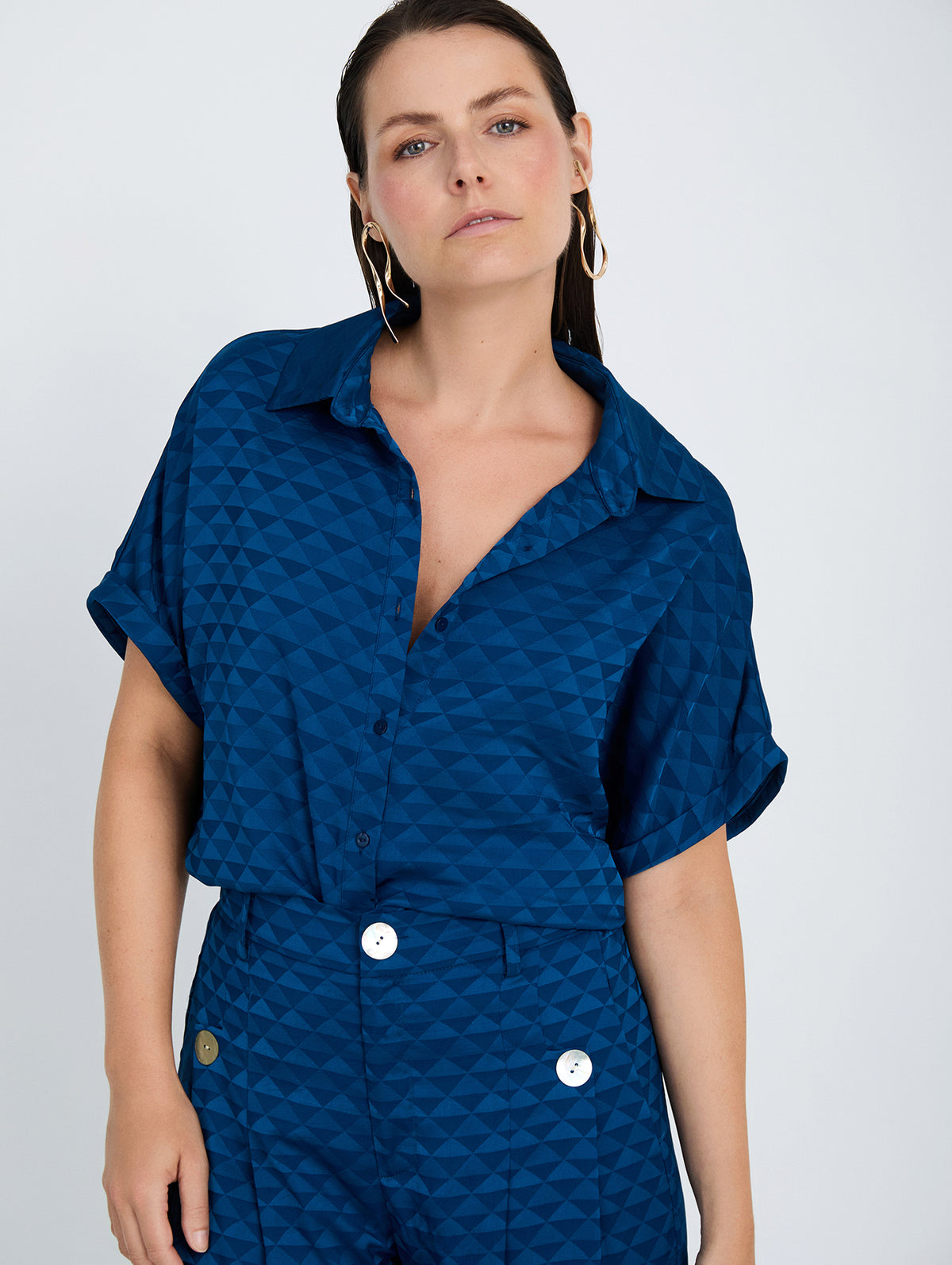 Camisa Jacquard geométrico