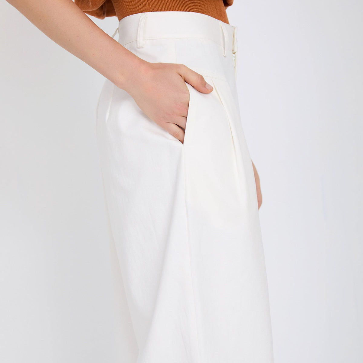 Pantalón Recto Algodón Blanco