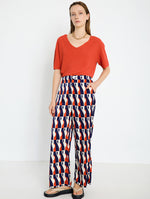 Pantalón Satinado con Estampado Gráfico