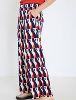 Pantalón Satinado con Estampado Gráfico