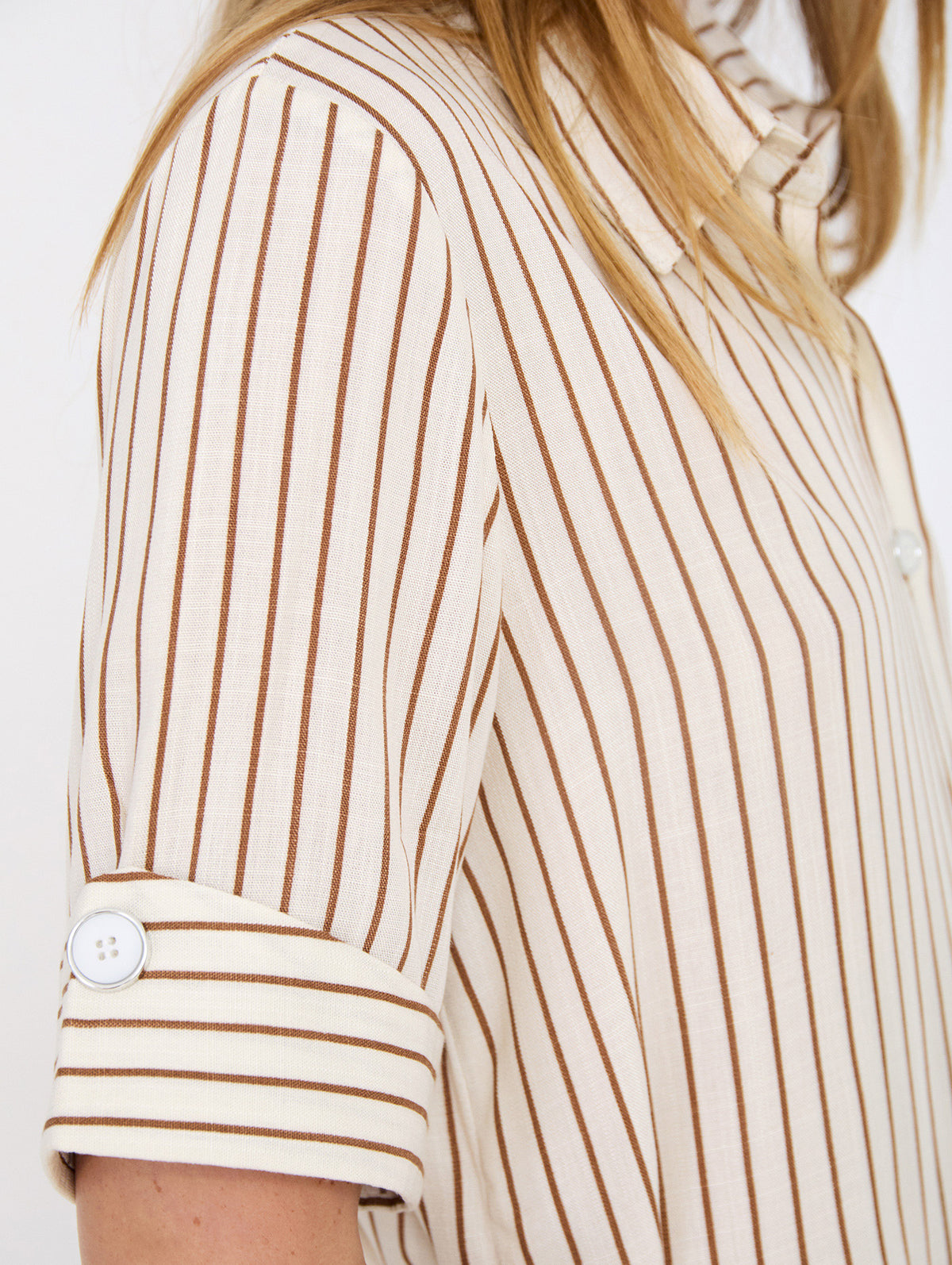 Camisa de Viscosa con Estampado de Rayas