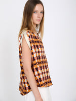Blusa sin Mangas Tie-dye con Escote Pico